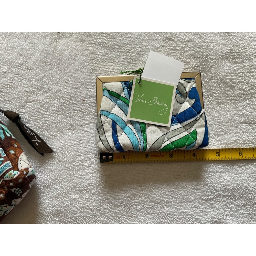 Lot 2 Vera Bradley Cosmetic Bag & Coin Purse "Retired"2006 Java Blue, Medit.Blue - Picture 10 of 12